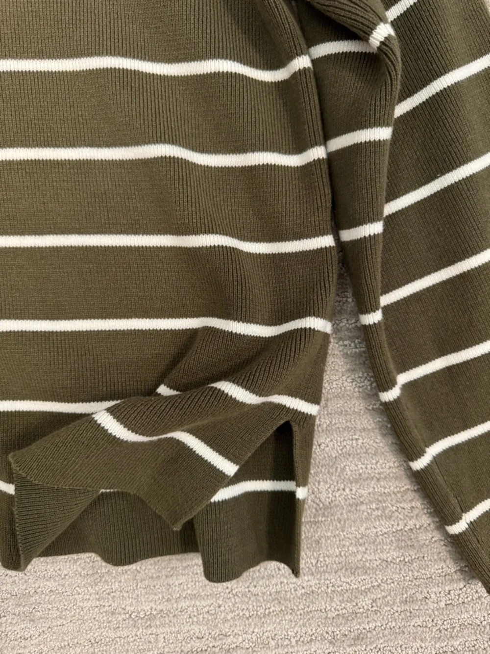 La Ligne Leo Sweater in Olive Stripe Size Medium - Picture 8 of 12